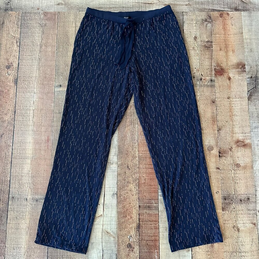 Simply Vera Vera Wang Womens Medium Pajama Pants Navy With White Dots - Picture 1 of 7